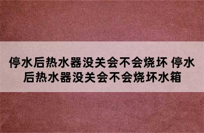 停水后热水器没关会不会烧坏 停水后热水器没关会不会烧坏水箱